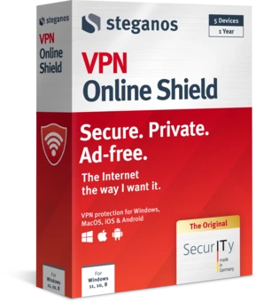 Steganos VPN Online Shield packaging – left view