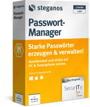 Steganos Passwort-Manager Verpackung – linke Ansicht